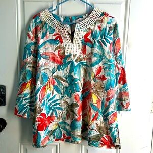 Alfred Dunner Floral Print Women's tunic Top
